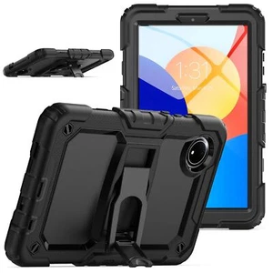 Für Xiaomi Redmi Pad SE 8.7 Silikon Hybrid PC Hülle mit Halterung & Gurt Schwarz - Bild 1 von 7