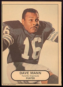 1968 OPC O PEE CHEE POSTER INSERTS CFL FOOTBALL DAVE MANN EX+ TORONTO ARGONAUTS 