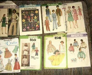 Vintage Lot 30-40 Simplicity Dress Print Patterns 1950-1990, Butterick,McCalls B - Picture 1 of 7