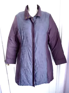 Via Spiga Damen Mantel Puffer Gr. M lila Reißverschluss vorne bestickt Entendaunenfüllung - Bild 1 von 7