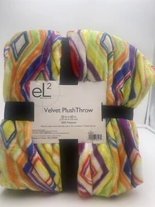 Everyday Living weicher Plüschüberwurf, 50 Zoll x 60 Zoll, geometrisch mehrfarbig - Bild 1 von 3