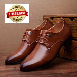 Men's Fashion Business Dress Shoes Classic Non-Slip Waterproof Lace Up Casual - Picture 1 of 8