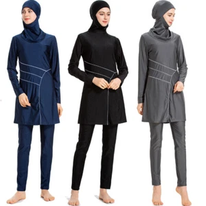 Muslim Women Swimwear Full Cover Swimsuit Islamic Swim Costumes - Picture 1 of 12