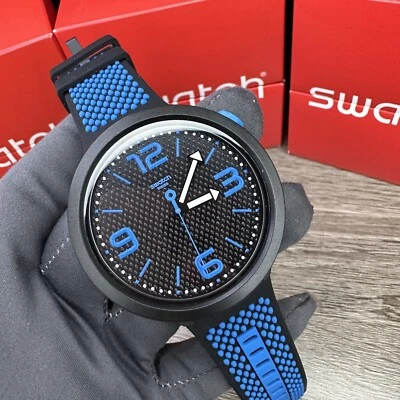 NUEVO✅ Reloj Swatch BIG BOLD BBLUE Negro Y Azul 47mm SO27B101 Foto 1 de 4