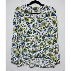 Ninety Clothing Co. Size Medium Boho Chic Paisley Floral Blouse Costal Elegance - Picture 1 of 6