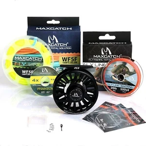 AVID Fly Fishing Reel With Fly Fishing Line Weight Forward Line, Backing, Leader - Picture 1 of 13