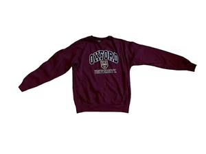 Oxford University Men’s Burgundy Crew Neck Pull Over Sweater Size Large - Picture 1 of 6