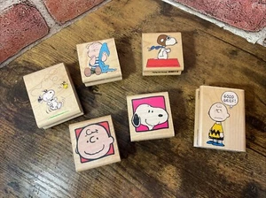 Snoopy Charlie Brown & Peanuts Woodstock Rubber Stamps/ lot of 6 - Picture 1 of 6