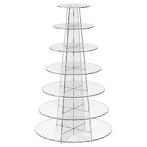 Cupcake Acrylic Display Stand 7 Tier Cup Cake Clear Riser Scallop by Displaypro - Picture 1 of 5