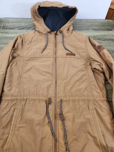 Columbia Hooded Barn Coat Jacket Men's Medium Brown Chore Utility Lightweight - Picture 1 of 12