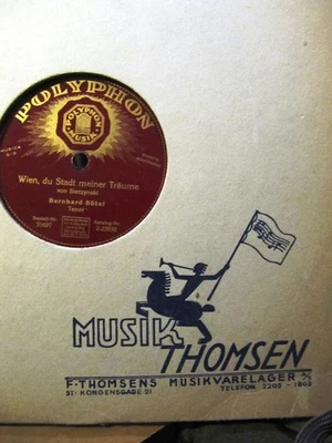 1917 Bernhard Bötel TENOR Wien Du Stadt meiner Traume Wird bei Nacht POLYPHON - Image 1 of 4