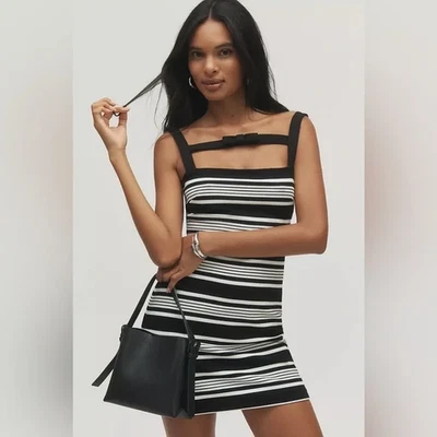 NWT Anthropologie Hutch Sleeveless Square-Neck Knit Mini Dress Size L $198 - Image 1 of 4