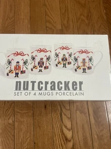 I Godinger Co 4er Set Porzellan Nussknacker Becher in offener Box 3,75" hoch  - Bild 1 von 6