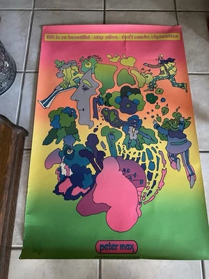  老式20世纪70年代初彼得·麦克斯美国癌症协会反吸烟海报 — 第 1/4 张图片