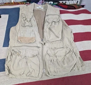 Chaleco DE COLECCIÓN Banana Republic Para Hombres Beige Medio Safari Pesca Fotógrafo Campo - Imagen 1 de 10