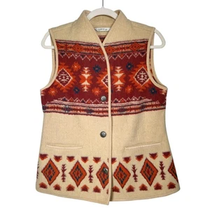 Chaleco calentador corporal Orvis para mujer crema y rojo estampado azteca Western Gilt talla S - Imagen 1 de 9