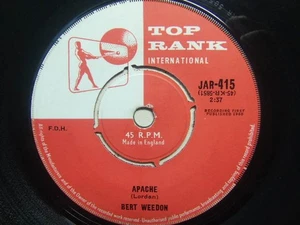 Bert Weedon – Apache 1960 7” Top Rank JAR 415 - Imagen 1 de 1
