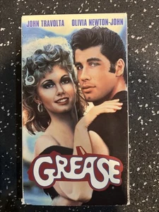 GREASE VHS Rare Vintage 1990 Tape Paramount Watermark Hype Sticker - Picture 1 of 4
