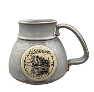 Deneen Pottery Hand Thrown Commuter Mug White Glaze Minnesota Yacht Mug No Tip - Picture 1 of 7