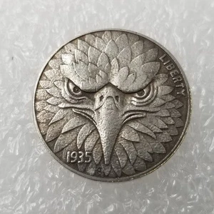 1935 Hobo Büffel Nickel geschnitzter Adler Neuheit antike Metallmünze - Bild 1 von 5