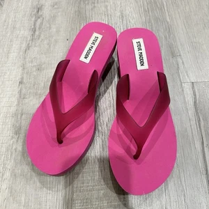 Steve Madden Y2K Damen-Flip-Flop-Sandalen rosa Gummi Pfennigabsatz Größe 7,5 - Bild 1 von 7