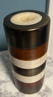 Керамический разноцветный круглый художественный подсвечник со свечой 6 дюймов - Изображение 1 из 2