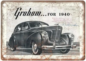 Insegna in metallo Graham 1940 vintage pubblicità auto look retrò AN3412 - Foto 1 di 2