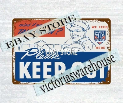 Master Mix Feeds please KEEP OUT Farm tin sign - Image 1 of 4