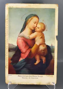 CARTOLINA D'EPOCA Madonna Tempi e Bambino Raffaello ARTE STAMPA ARTISTA divisa non spedita - Foto 1 di 10