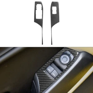 2Pcs Carbon Fiber Window Lift Control Trim For Chevrolet Camaro 2016-2018 Type B - Picture 1 of 12