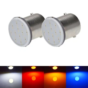 1157 BAY15D COB LED Tail Brake Stop Backup Reverse Light Bulbs White Amber Red - Picture 1 of 7