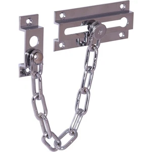PREMIUM VERCHROMT MESSING PLATTIERT TÜRKETTE HOCHSICHERHEIT Schutzschloss - Bild 1 von 4