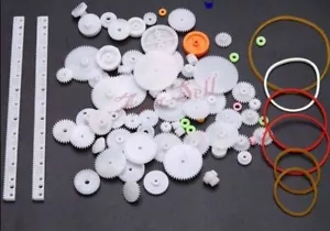 75pcs Plastic Crown Single Double Worm Gear Belt Pulley DIY Set Gears Motor - Foto 1 di 1