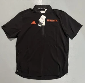 Miami Hurricanes Adidas Quarter Zip Jacket Size Men's Medium Retail $70 - Picture 1 of 4