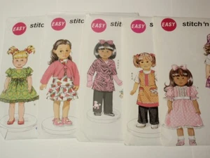 Lot 5 McCalls Easy Stitch ‘n Save 18” Doll Clothes Pattern UNCUT M6267 M6492 - Picture 1 of 15