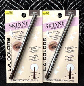 2pk LA COLORS MEDIUM BROWN C69110 SKINNY BROW TWIST UP PENCIL HAIR LIKE STROKES - Picture 1 of 4