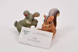 Charming Tails Spring Garden - Pot perches Squirrel And Mouse Binkey & Chauncey - Picture 1 of 6