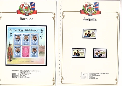 ROYAL WEDDING stamps mnh 1981 64 stamps 43 panels A to Z  clear hingeless (mb30 Cover