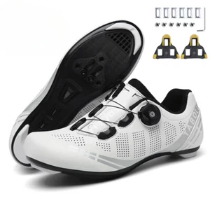 Men's Professional MTB Road Cycling Shoes with SPD Cleats Biking Flat Sneaker - Picture 1 of 45