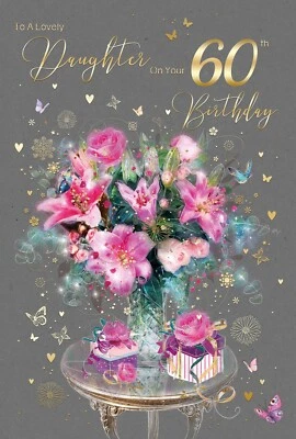 DAUGHTER 60 60th Birthday Card - Cherry Orchard Grace Large - Floral / Flowers