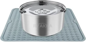 3L Water Bowl Dog without Drooling Including Mat Stainless Steel Travel Bowls fo - Picture 1 of 12