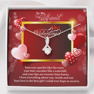 Necklace Pendant C.Zirconia Valentine Girlfriend Gift|Your Love Is the Best Gift - Picture 1 of 11