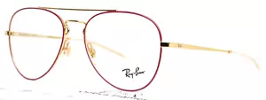 RAY BAN RB6413 2982 Bordeaux on Gold Aviator Womens Eyeglasses 54-17-140 B:48 - Picture 1 of 13