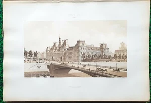 Paris IV ème - Hôtel de Ville (1883) - Hoffbauer Superbe Lithographie 45x30 1885 - Picture 1 of 2