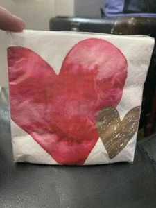 Creative Converting Valentines Watercolor Hearts Beverage Napkins 16ct New!!! - Picture 1 of 2