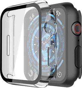 Misxi 2er-Pack Hartschale + Displayschutzfolie für Apple Watch, 45 mm - schwarz - Bild 1 von 10