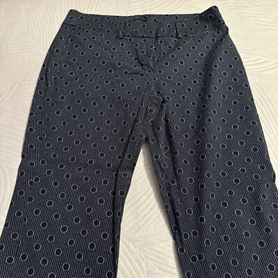 Pantalones para mujer Ann Taylor azules con círculos talla 10 pantalones de vestir pierna recta Foto 1 de 4
