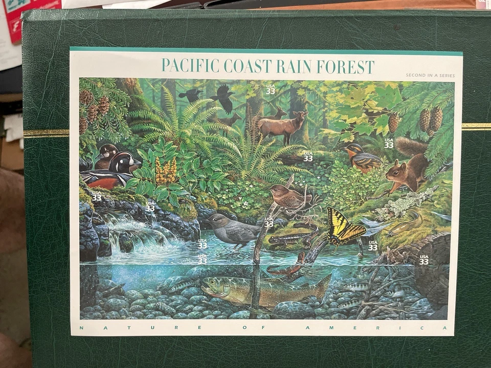 SFSTAMPS US Scott 3378 Pacific Coast Rain Forest Sheet of 10 Stamps MNH 2000 - Image 1 of 1