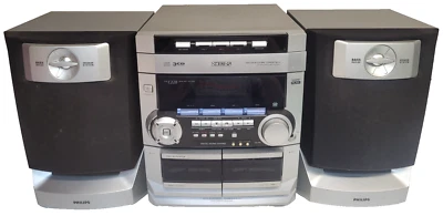 Philips FW-C220/25 Hi-Fi System CD Changer Double Cassette & Speakers Faulty - Image 1 of 4