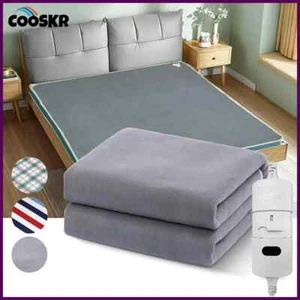 Electric Heated Blanket Automatic Thermostat Double Body Warmer Bed Mattress Ele - Picture 1 of 27